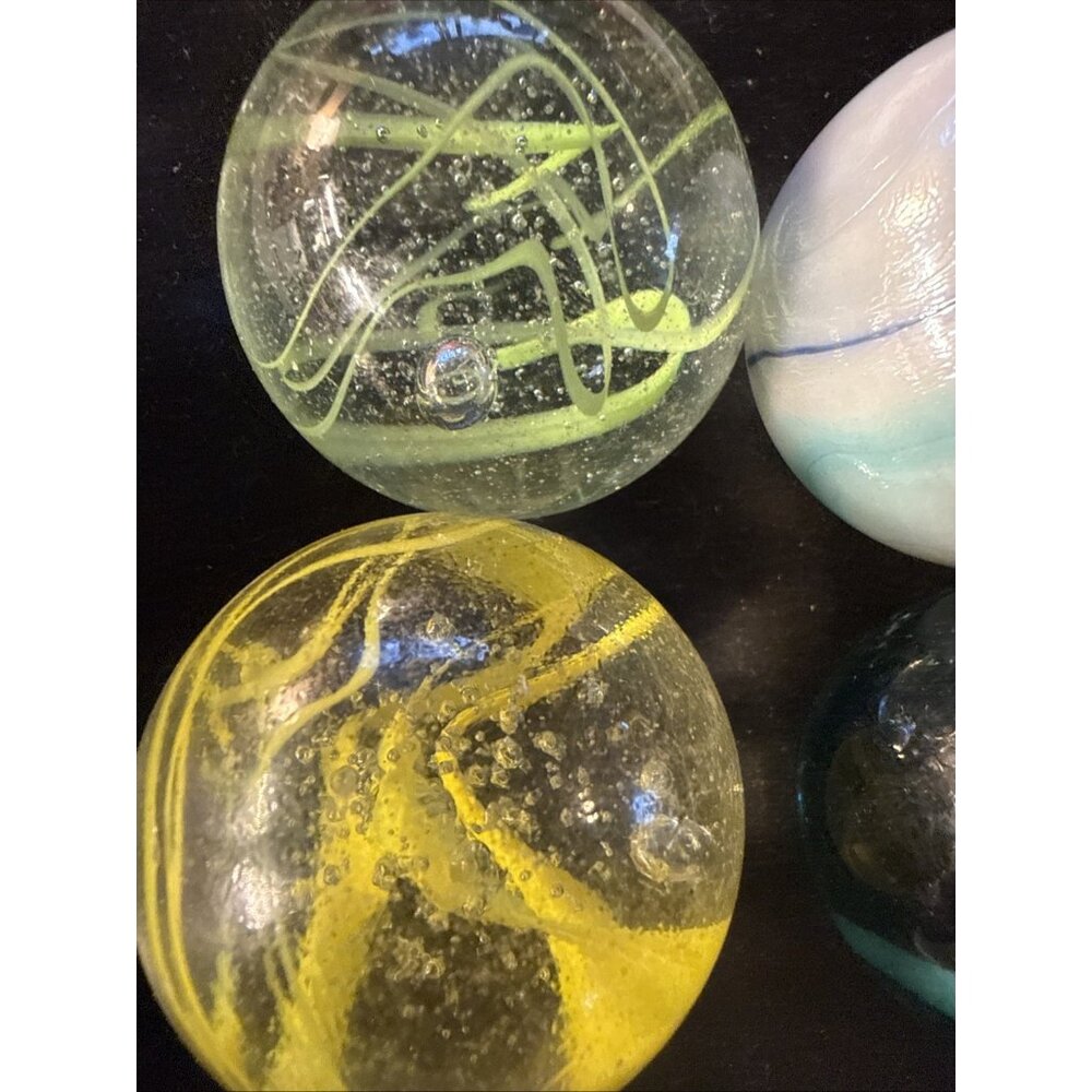 8 Vintage Shooting Marbles Ribbon Decorative Collectible